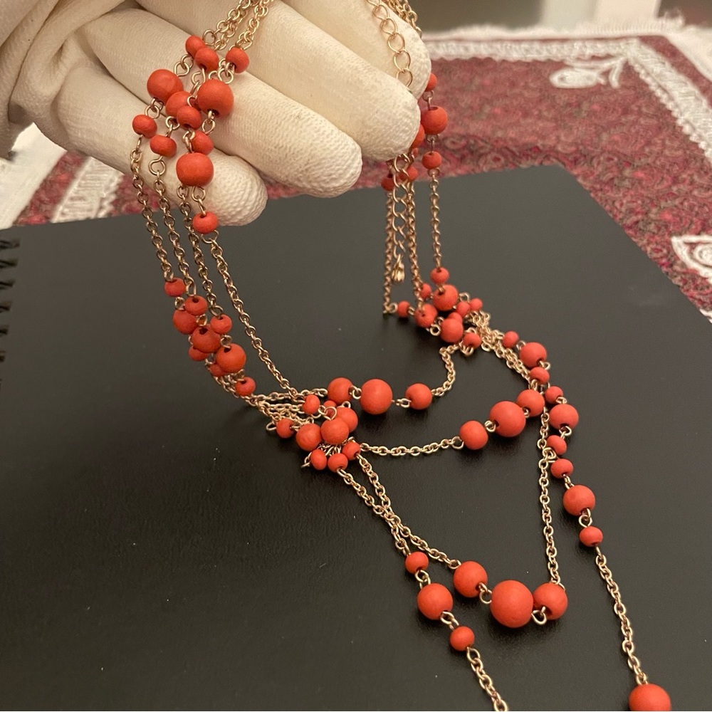 Vintage orange beaded necklace